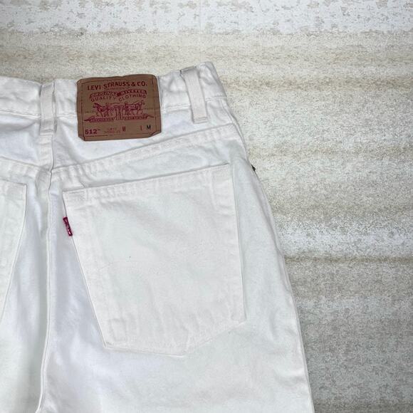 Vintage Levis Jeans 512 Slim Fit Tapered Leg Made USA Snow White Wash Denim 90s - Picture 3 of 5